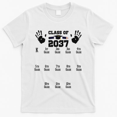 Class Of 2037 Grow With Me Handprint Prek 12th Grade T-Shirt