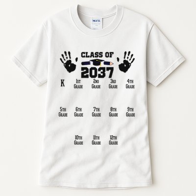 Class Of 2037 Grow With Me Handprint Prek 12th Grade Tall T-Shirt