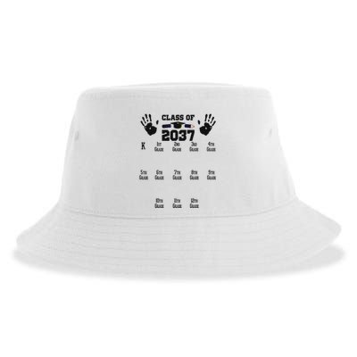 Class Of 2037 Grow With Me Handprint Prek 12th Grade Sustainable Bucket Hat