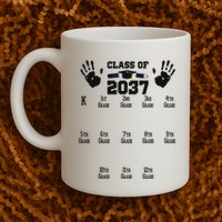 Class Of 2037 Grow With Me Handprint Prek 12th Grade Mug