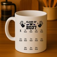 Class Of 2037 Grow With Me Handprint Prek 12th Grade Mug
