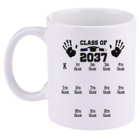 Class Of 2037 Grow With Me Handprint Prek 12th Grade 11oz C Handle Ceramic Mug