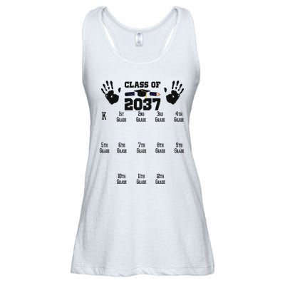 Class Of 2037 Grow With Me Handprint Prek 12th Grade Ladies Essential Flowy Tank