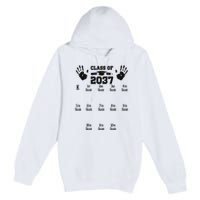 Class Of 2037 Grow With Me Handprint Prek 12th Grade Premium Pullover Hoodie