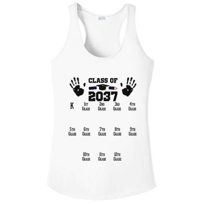 Class Of 2037 Grow With Me Handprint Prek 12th Grade Ladies PosiCharge Competitor Racerback Tank
