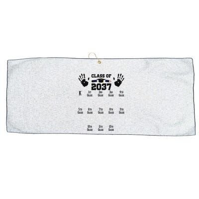 Class Of 2037 Grow With Me Handprint Prek 12th Grade Large Microfiber Waffle Golf Towel