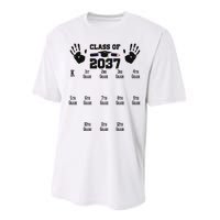 Class Of 2037 Grow With Me Handprint Prek 12th Grade Performance Sprint T-Shirt