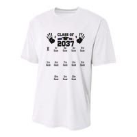 Class Of 2037 Grow With Me Handprint Prek 12th Grade Youth Performance Sprint T-Shirt