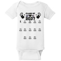 Class Of 2037 Grow With Me Handprint Prek 12th Grade Baby Bodysuit