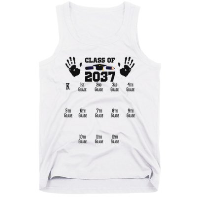 Class Of 2037 Grow With Me Handprint Prek 12th Grade Tank Top