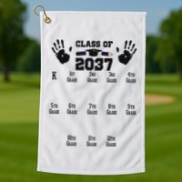 Class Of 2037 Grow With Me Handprint Prek 12th Grade Golf Towel