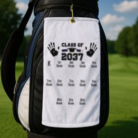 Class Of 2037 Grow With Me Handprint Prek 12th Grade Golf Towel