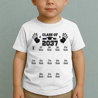 Class Of 2037 Grow With Me Handprint Prek 12th Grade Toddler T-Shirt