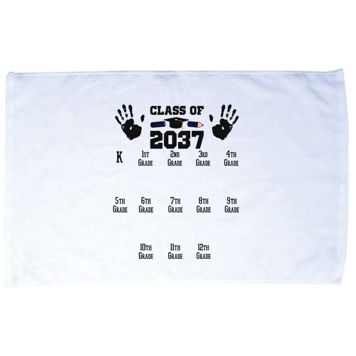 Class Of 2037 Grow With Me Handprint Prek 12th Grade Microfiber Hand Towel
