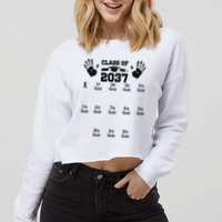 Class Of 2037 Grow With Me Handprint Prek 12th Grade Cropped Pullover Crew