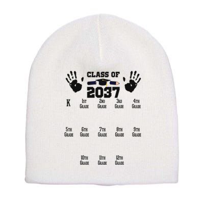 Class Of 2037 Grow With Me Handprint Prek 12th Grade Short Acrylic Beanie