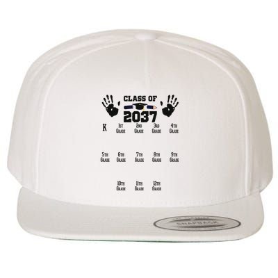 Class Of 2037 Grow With Me Handprint Prek 12th Grade Wool Snapback Cap