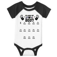 Class Of 2037 Grow With Me Handprint Prek 12th Grade Infant Baby Jersey Bodysuit