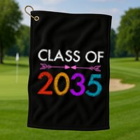 Class Of 2035 Cute Graduation Golf Towel