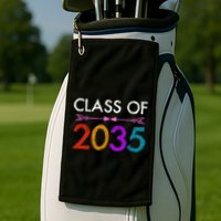 Class Of 2035 Cute Graduation Golf Towel