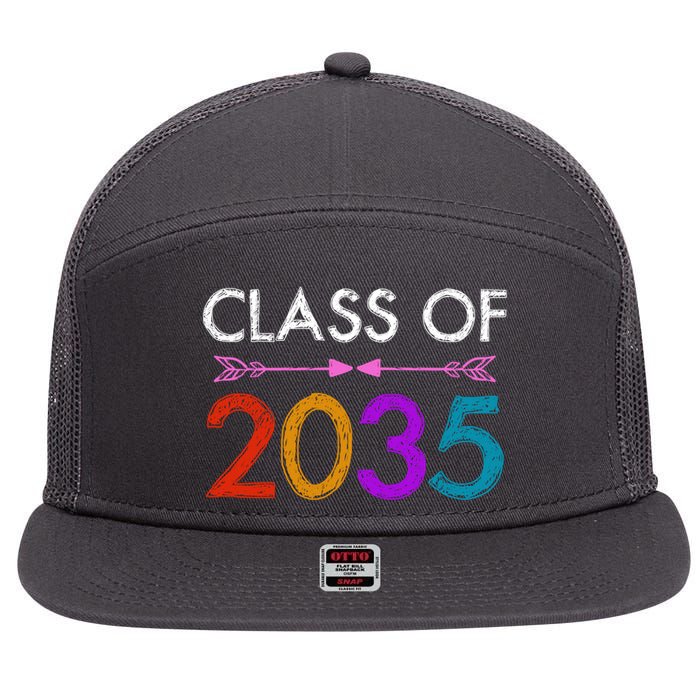 Class Of 2035 Cute Graduation 7 Panel Mesh Trucker Snapback Hat