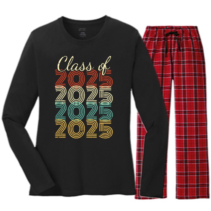 Class Of 2025 Senior 2025 Graduation Women's Long Sleeve Flannel Pajama Set 