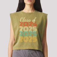 Class Of 2025 Senior 2025 Graduation Garment-Dyed Women's Muscle Tee