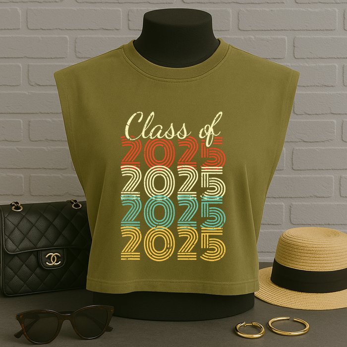 Class Of 2025 Senior 2025 Graduation Garment-Dyed Women's Muscle Tee