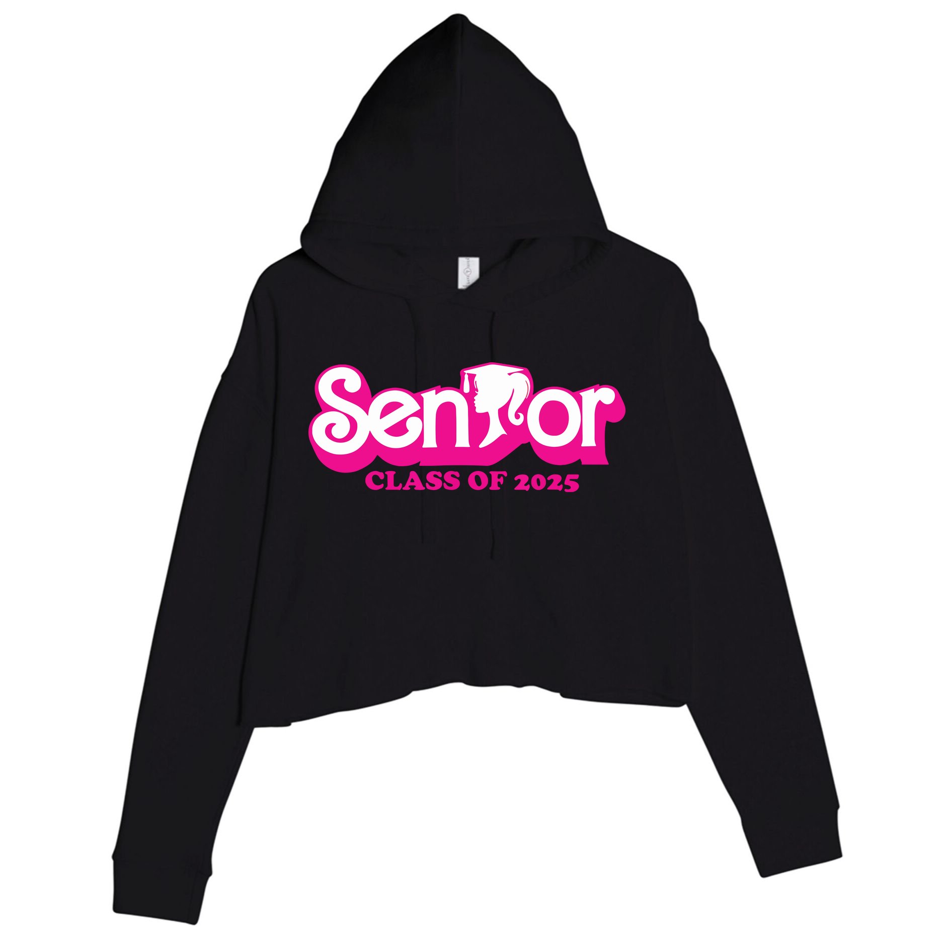 Class Of 2025 Senior Design Funny Seniors 2025 Girl Crop Fleece Hoodie