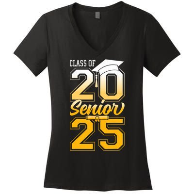 Class Of 2025 Senior Grad College Graduation Gift Women's V-Neck T-Shirt