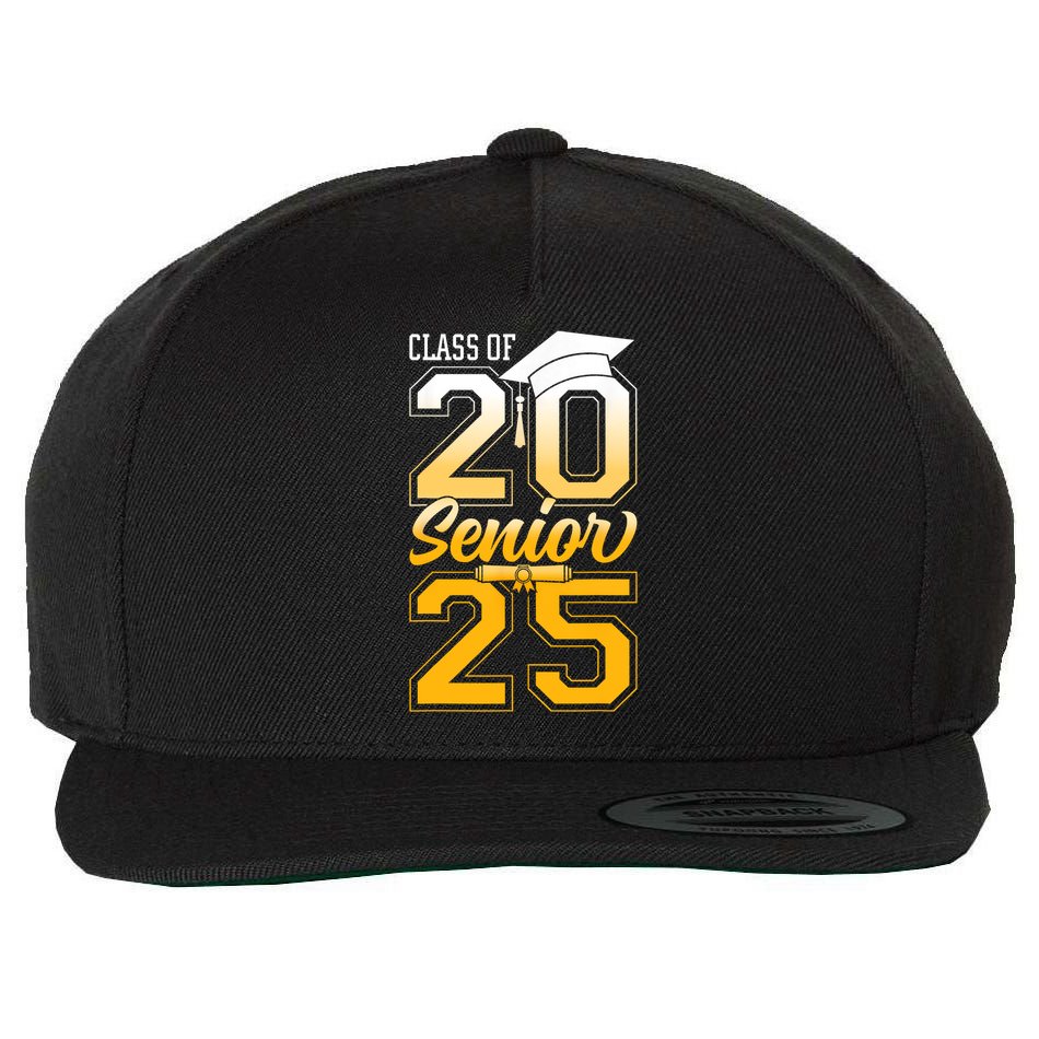 Class Of 2025 Senior Grad College Graduation Gift Wool Snapback Cap
