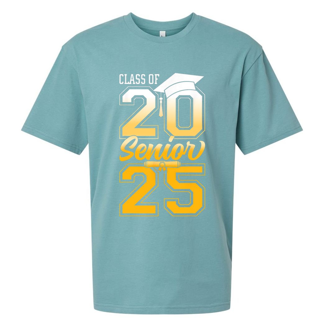 Class Of 2025 Senior Grad College Graduation Gift Sueded Cloud Jersey T-Shirt