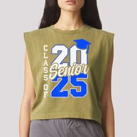 Class Of 2025 Senior 2025 Graduation 2025 Back To School Garment-Dyed Women's Muscle Tee