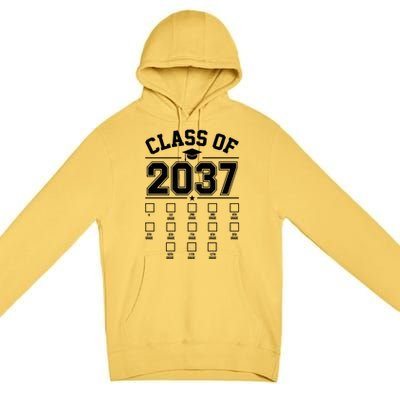 Class Of 2037 Grow With Me Checklist Kindergarten 12th Grade Premium Pullover Hoodie