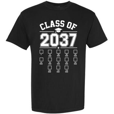 Class Of 2037 Grow With Me Checklist Kindergarten 12th Grade Garment-Dyed Heavyweight T-Shirt