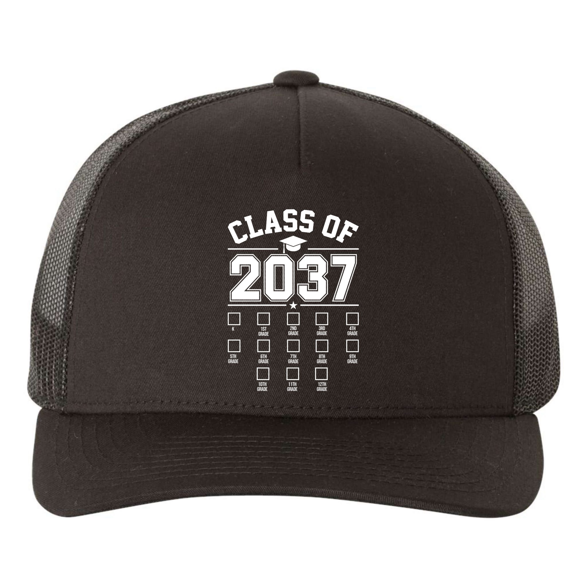 Class Of 2037 Grow With Me Checklist Kindergarten 12th Grade Yupoong Adult 5-Panel Trucker Hat