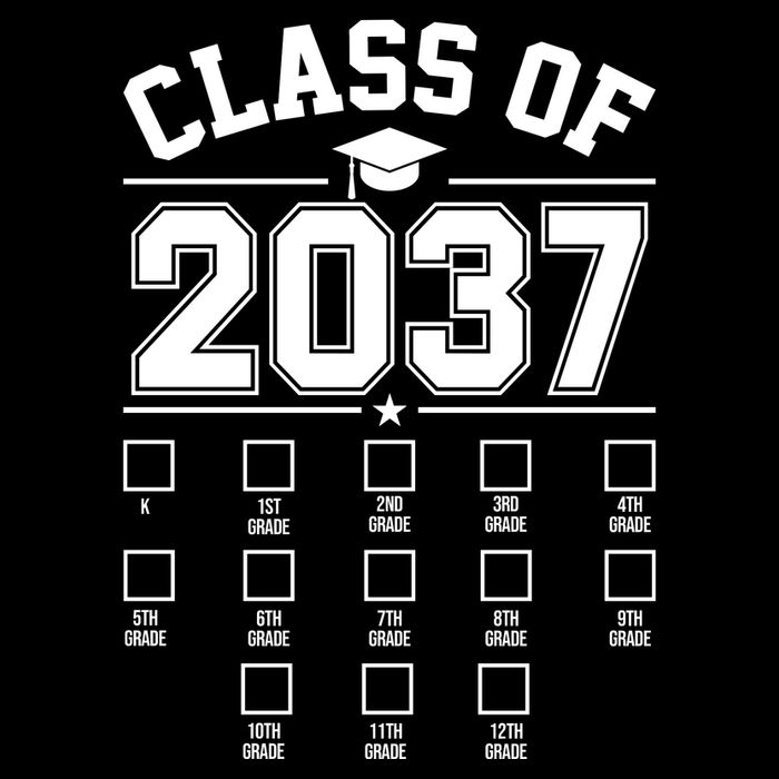 Class Of 2037 Grow With Me Checklist Kindergarten 12th Grade Backpack