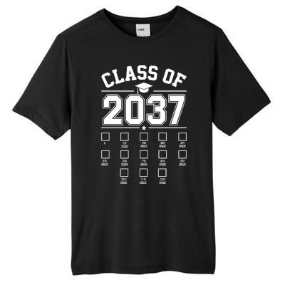 Class Of 2037 Grow With Me Checklist Kindergarten 12th Grade Tall Fusion ChromaSoft Performance T-Shirt