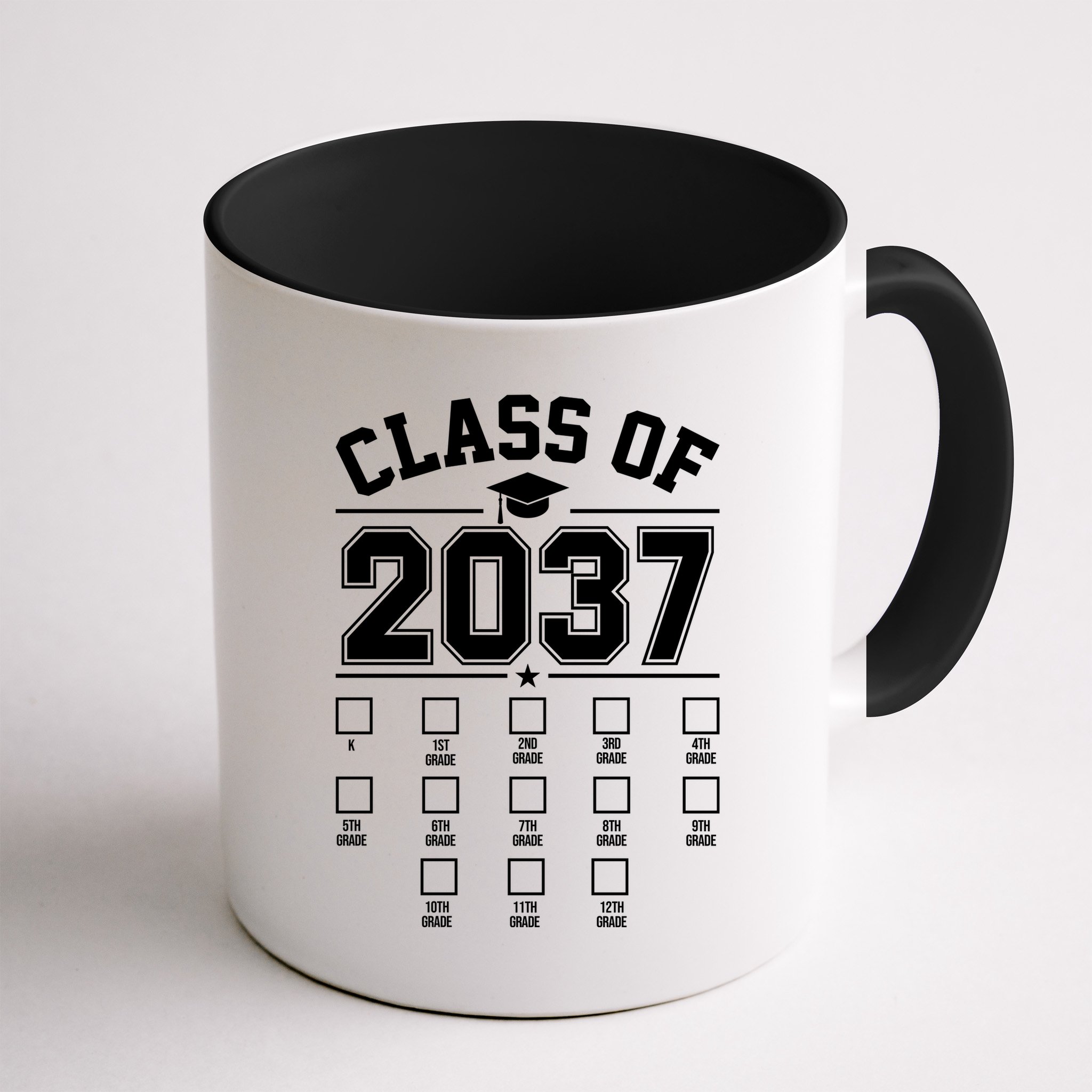 Class Of 2037 Grow With Me Checklist Kindergarten 12th Grade Mug