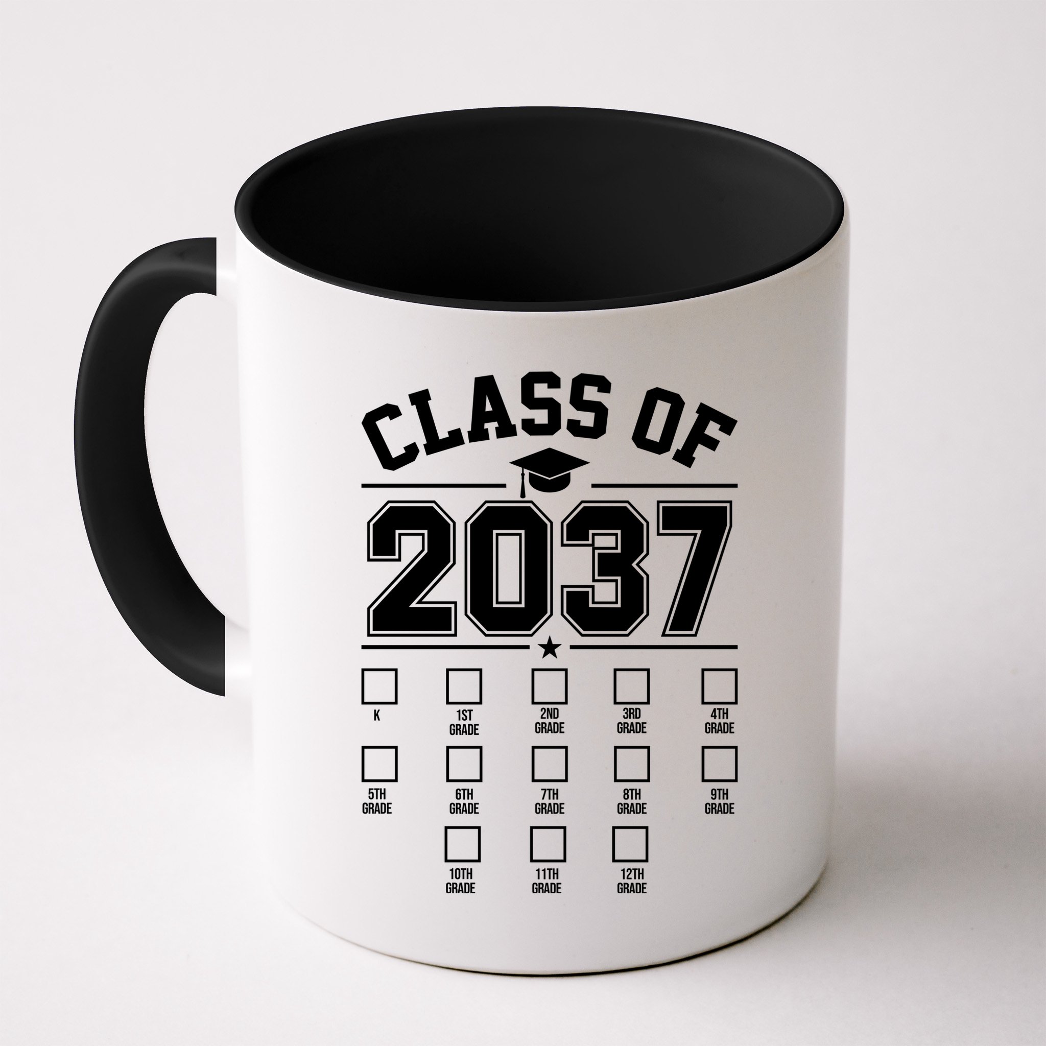 Class Of 2037 Grow With Me Checklist Kindergarten 12th Grade Mug