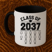 Class Of 2037 Grow With Me Checklist Kindergarten 12th Grade Mug