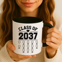 Class Of 2037 Grow With Me Checklist Kindergarten 12th Grade Mug