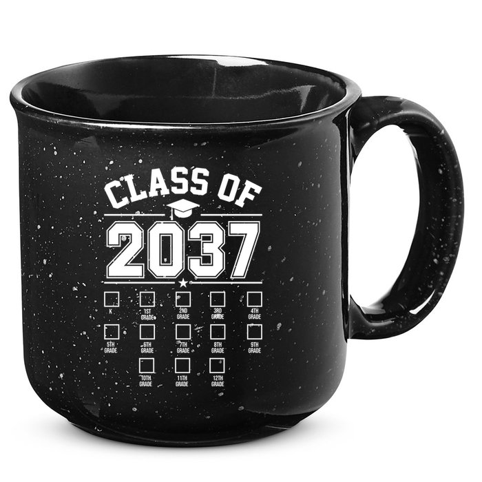 Class Of 2037 Grow With Me Checklist Kindergarten 12th Grade 15oz Campfire Ceramic Mug