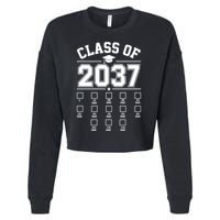 Class Of 2037 Grow With Me Checklist Kindergarten 12th Grade Cropped Pullover Crew