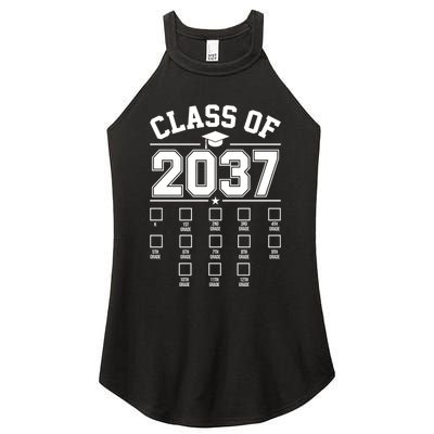Class Of 2037 Grow With Me Checklist Kindergarten 12th Grade Women's Perfect Tri Rocker Tank
