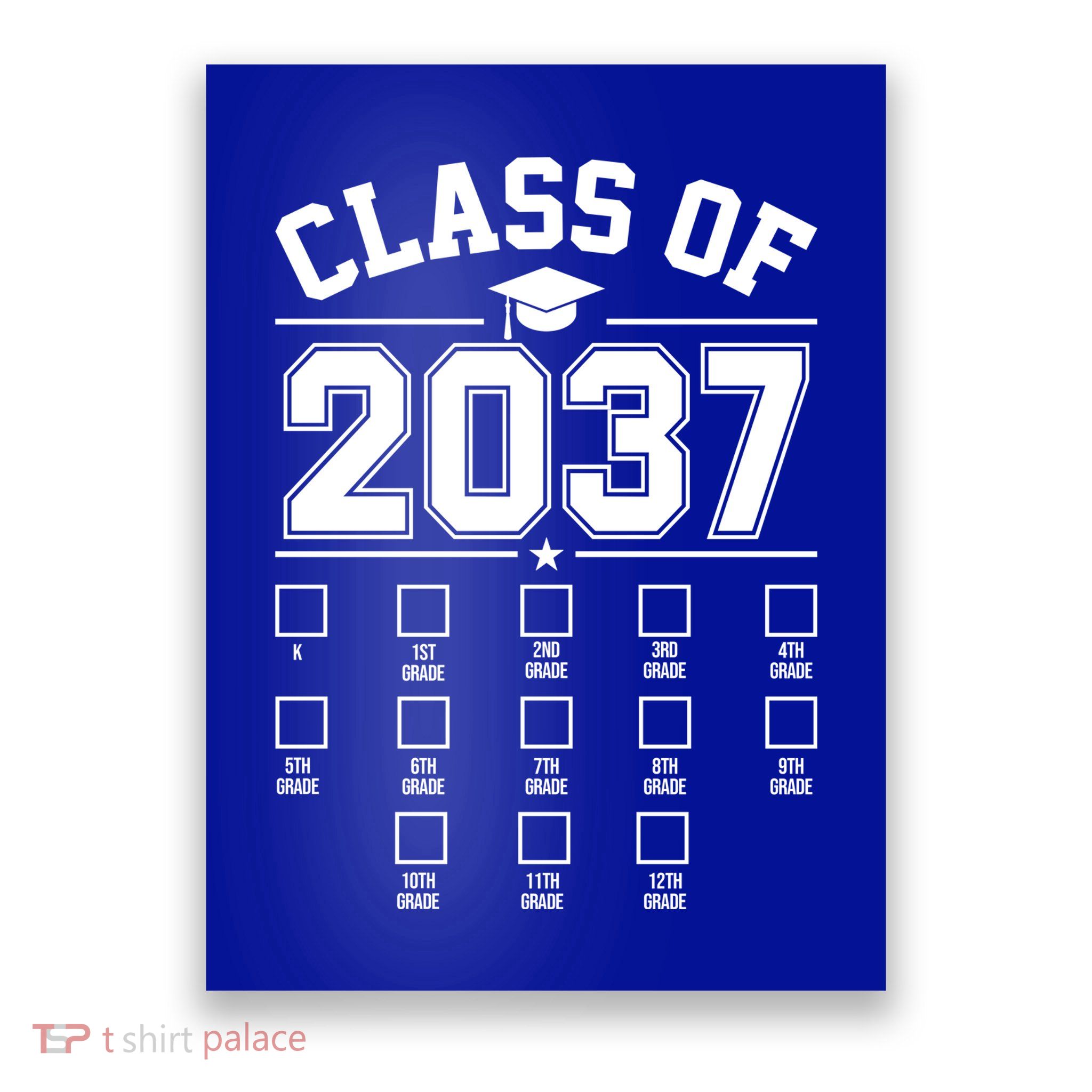 Class Of 2037 Grow With Me Checklist Kindergarten 12th Grade Poster