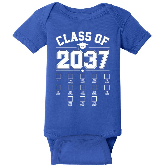 Class Of 2037 Grow With Me Checklist Kindergarten 12th Grade Baby Bodysuit