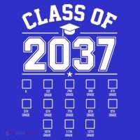 Class Of 2037 Grow With Me Checklist Kindergarten 12th Grade Tie-Dye T-Shirt