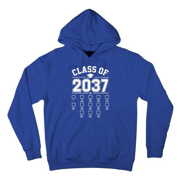 Class Of 2037 Grow With Me Checklist Kindergarten 12th Grade Tall Hoodie