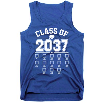 Class Of 2037 Grow With Me Checklist Kindergarten 12th Grade Tank Top